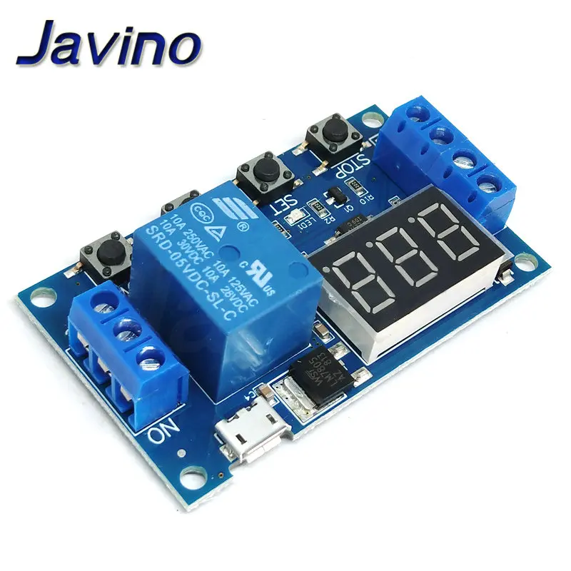 DC 5V 12V 24V LED Light Digital Time Delay Relay Trigger Cycle Timer Delay Switch Circuit Board Timing Control Module DIY javino