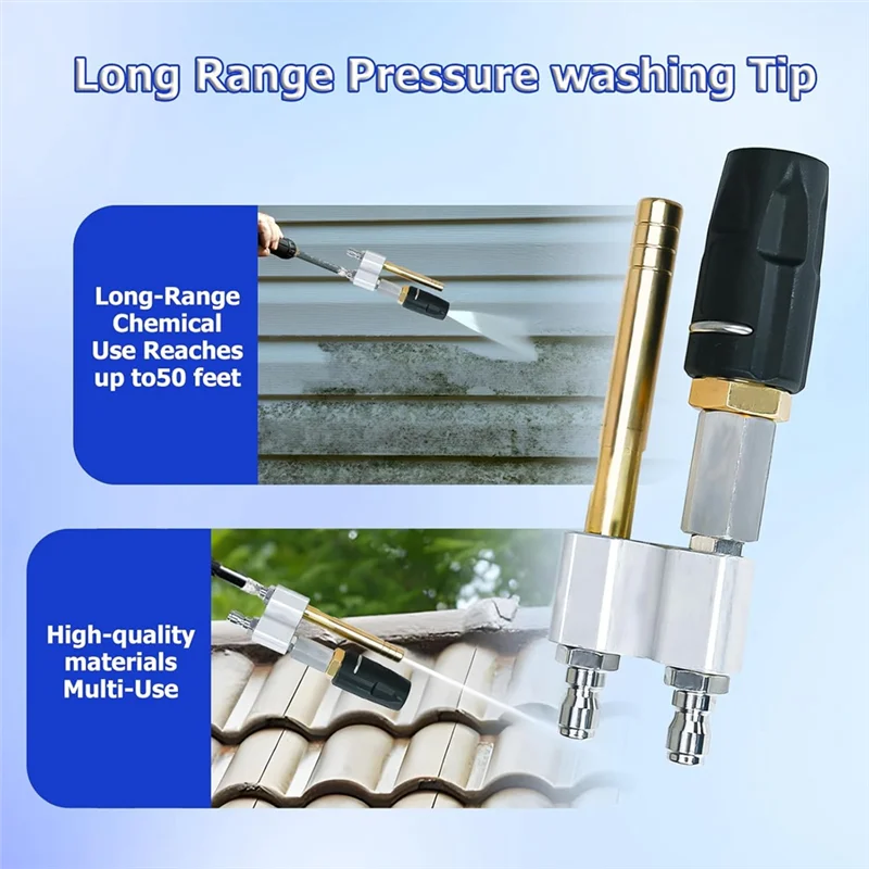 

ABLN-M5 Twist Nozzle For Pressure Washer Downstream Soft Wash Nozzlewith 1/4" Quick Connect High Reach Soap Nozzle