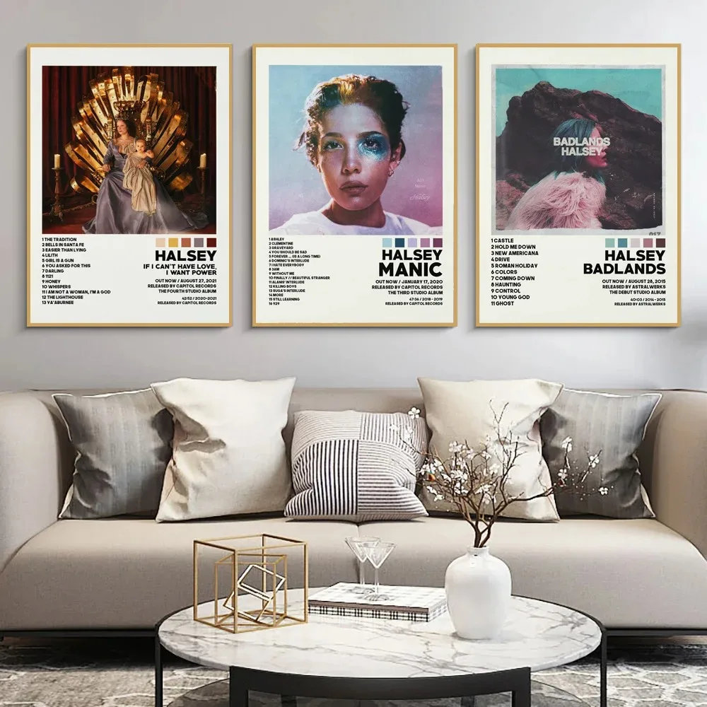 Poster Prints Halsey  If I Can't Have Love Tracklist Music Album Cover Canvas Painting Wall Art Picture Living Room  Home Decor