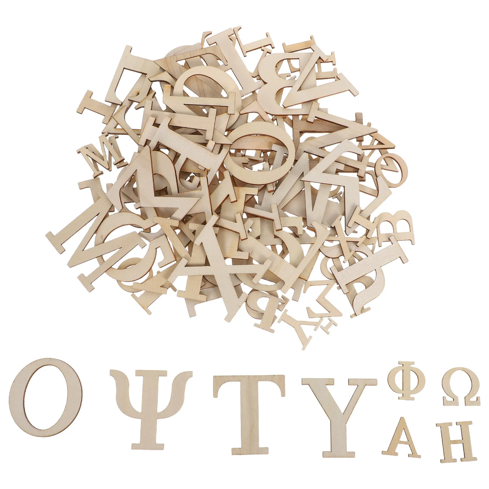 96 قطعة الحروف اليونانية الخشبية الأبجدية البلاط السلس قطع مصقولة يدويا للأطفال DIY بها بنفسك جدار ديكور المشاريع الحرفية الأنشطة المدرسية المنزلية #5