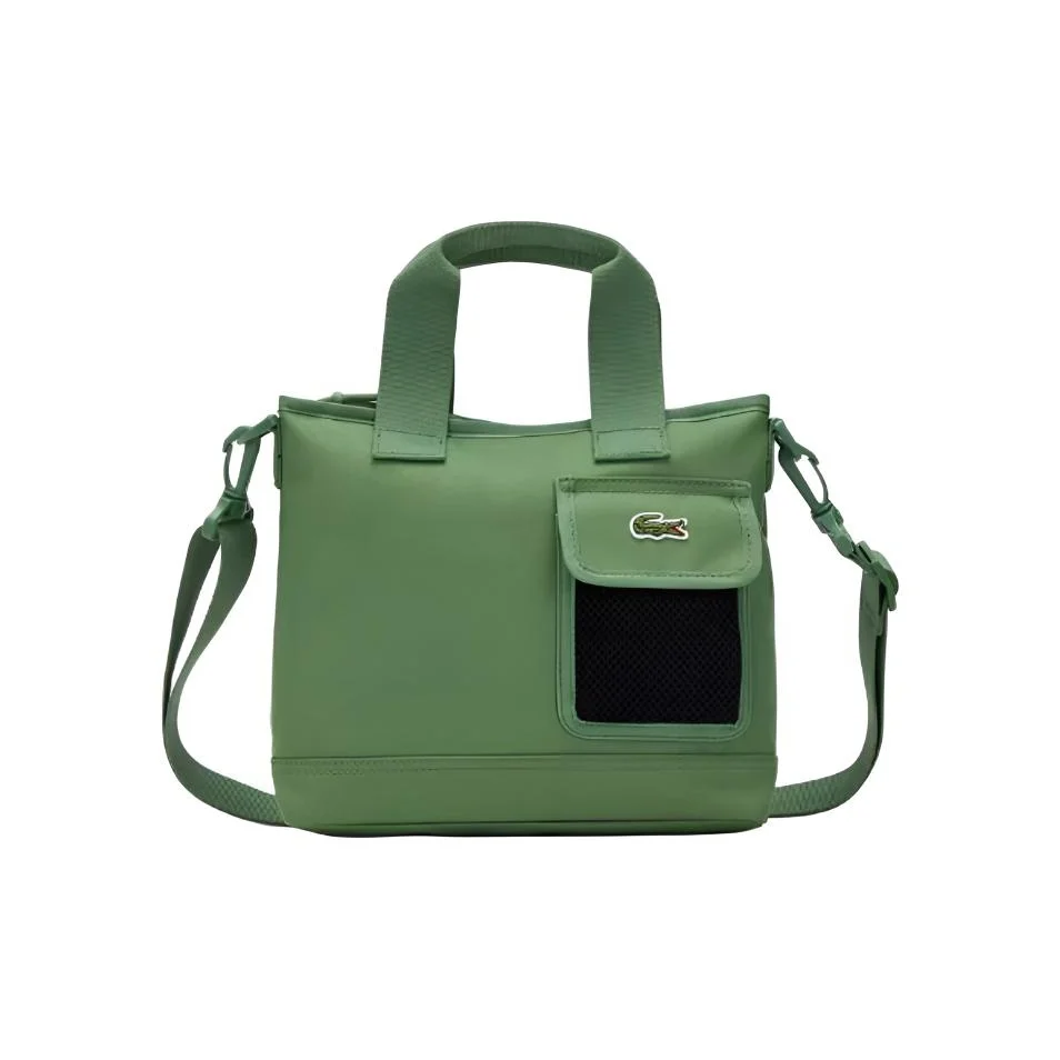 Bolsa de tecido LACOSTE unissex verde folha