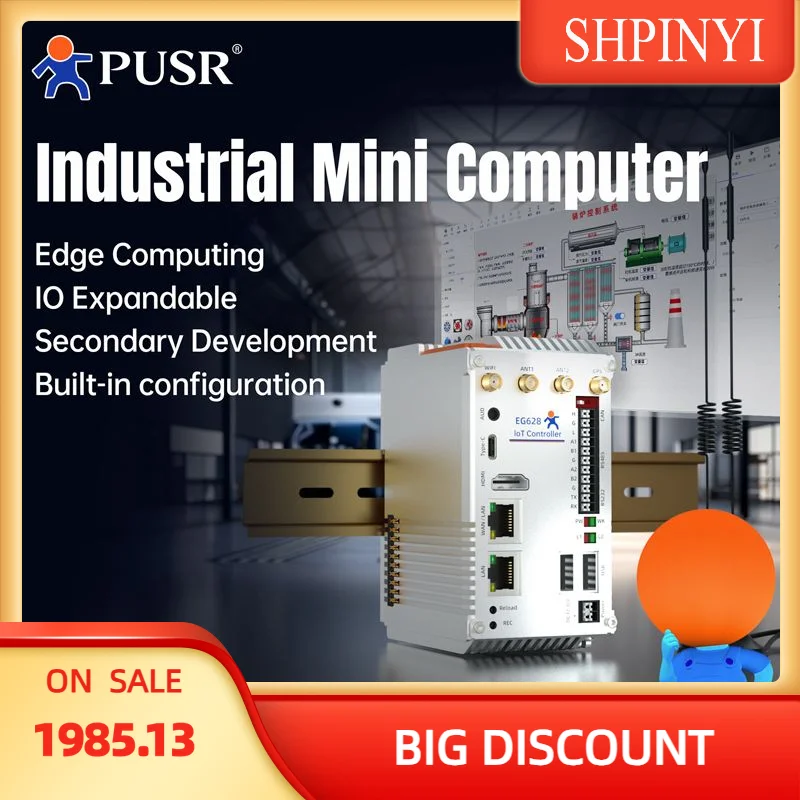 Erweiterbarer industrieller Steuercomputer PUSR ARM mit Linux-System, lokale Konfiguration, satte Netzwerkoption USR-EG628