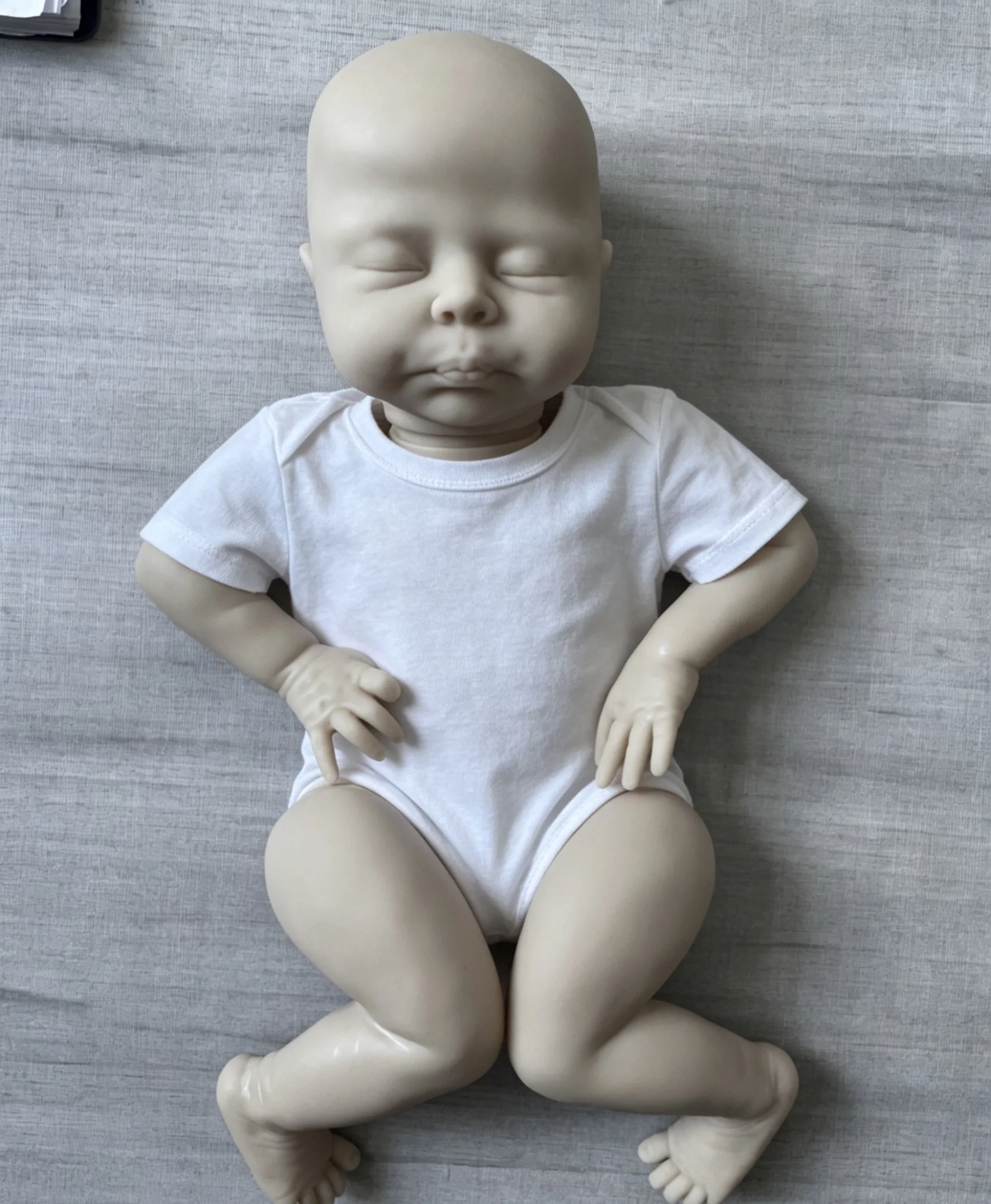 NPK 19inch Reborn Doll Kit Christopher Unfinished Unpainted Unassembled with Cloth Body DIY Doll Parts for Artists No Toy