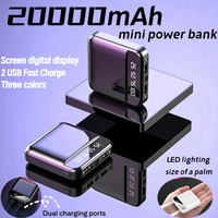 20000mah Large Capacity Mobile Power Bank Battery Display LED Lighting Mini Portable Outdoor Phone Universal Fast Charging