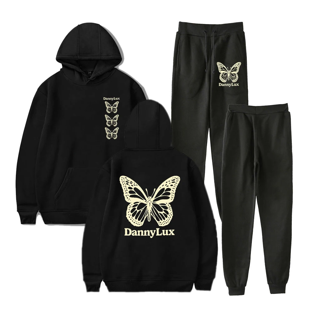 DannyLux Butterfly Hoodie Jogger Pants Two Piece Set Sweatshirt+Sweatpants 2023 World Tour Merch Clothes Men Women's Set