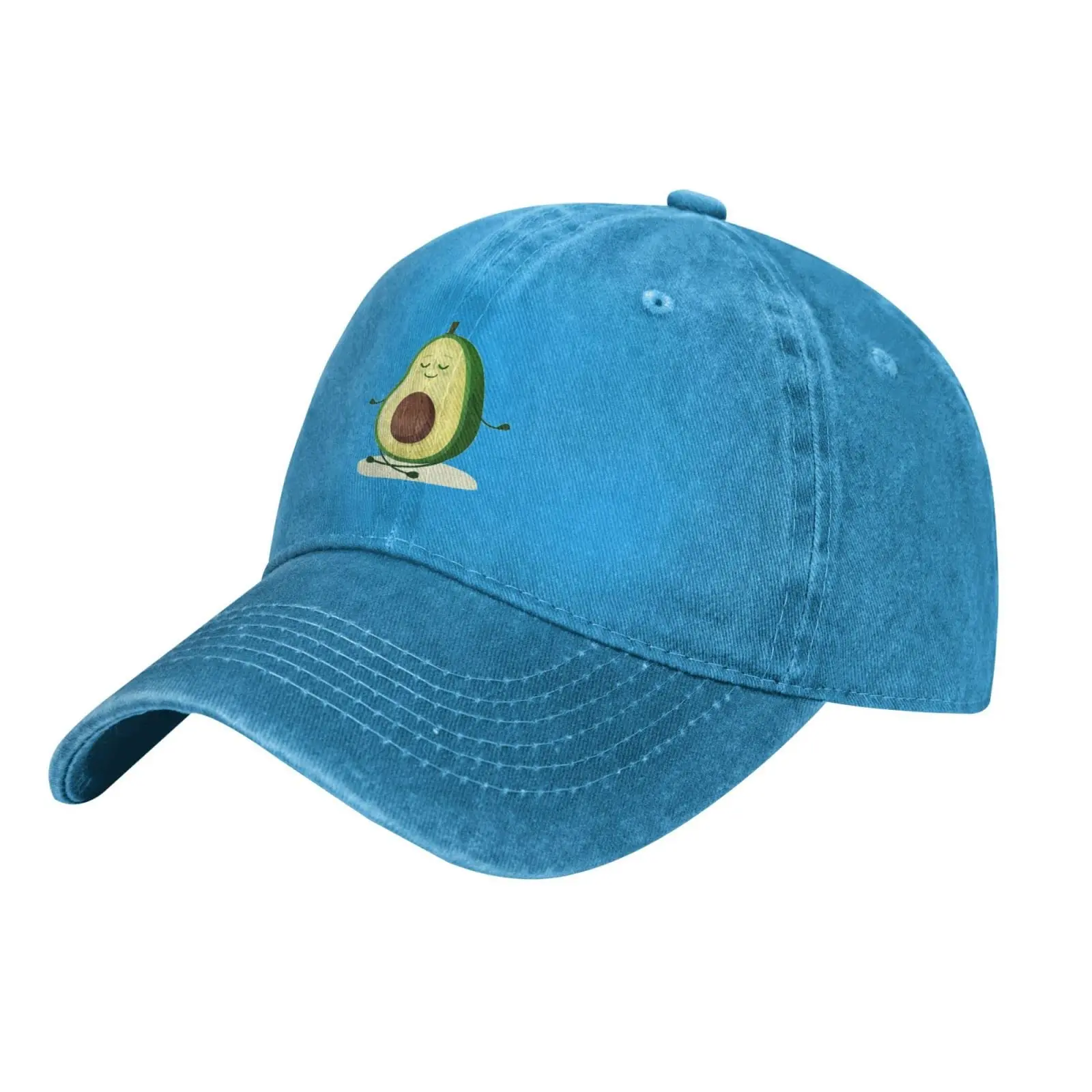 Funny Avocado Yoga Baseball Caps Soft Trucker Hats for Men Women Denim Hats Outdoor Casual Sport All Seasons