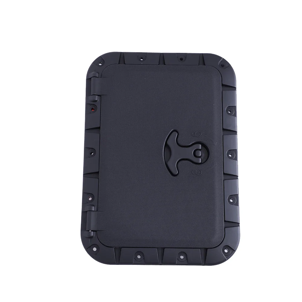 Marine Deck Square Hatch Round Latch 90-degree Locking Hinges Black Adapter Assembly Boat Canoe Handle Kayak Part