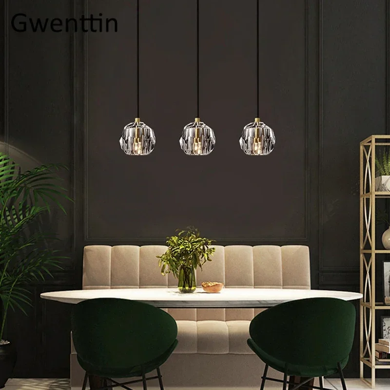 Imagem -03 - Luxo Moderno Led Crystal Pendant Lights Nordic Gold Hanging Lamp para Sala de Estar Luminárias de Cozinha Luminária Home Decor k9