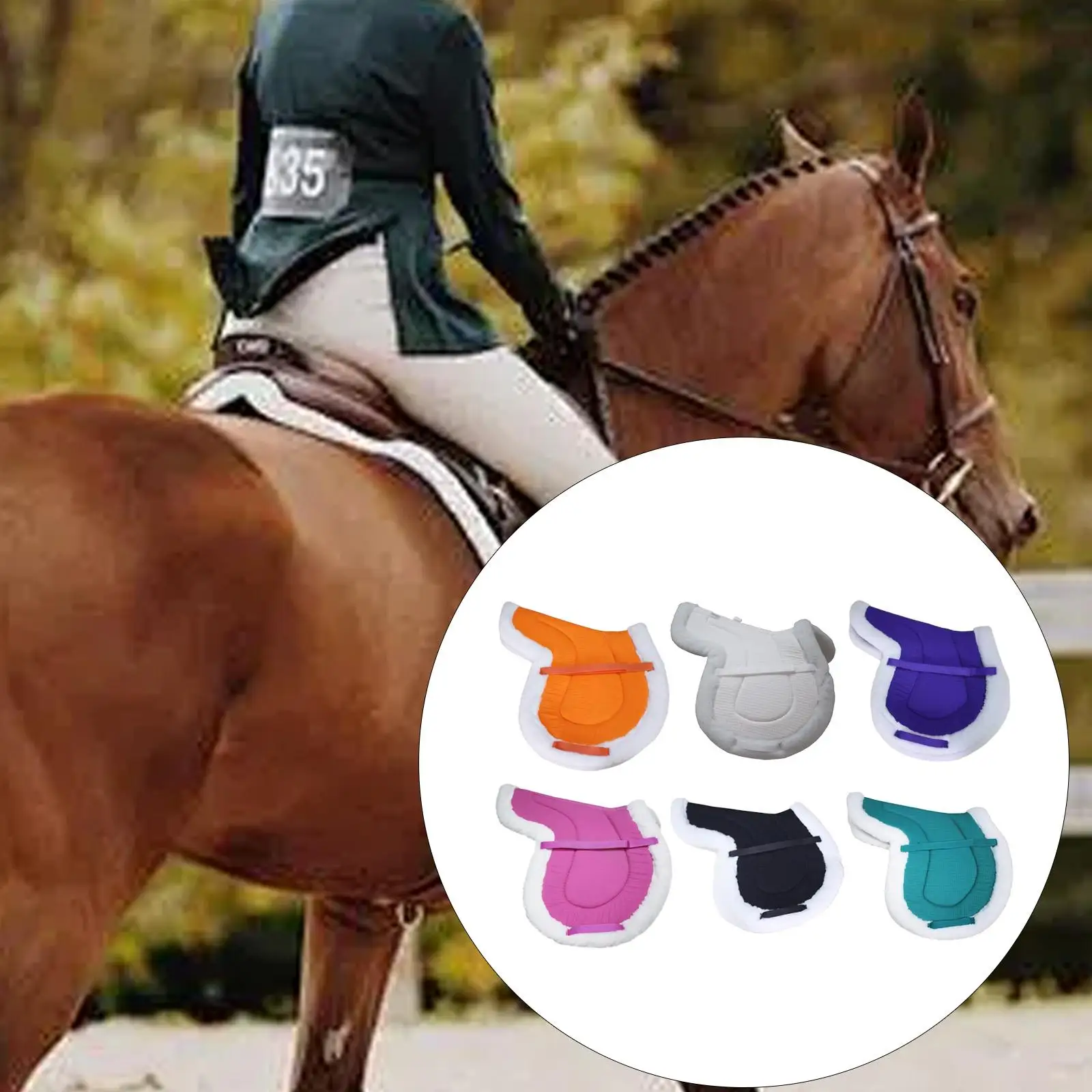 وسادة سرج لخلع الملابس، وسادة ظهر غير قابلة للانزلاق، بطانة سميكة لركوب الخيل، وسادة مقعد الفروسية لتدفئة النادي #2