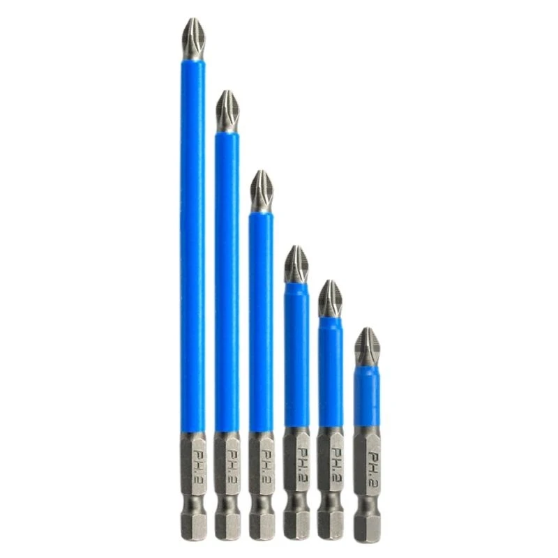 

Screwdriver Bit Set Anti-Slip Drill Bit Set 6Pcs PH2 Bits Set Screwdriver Drill Bit for DIY Use