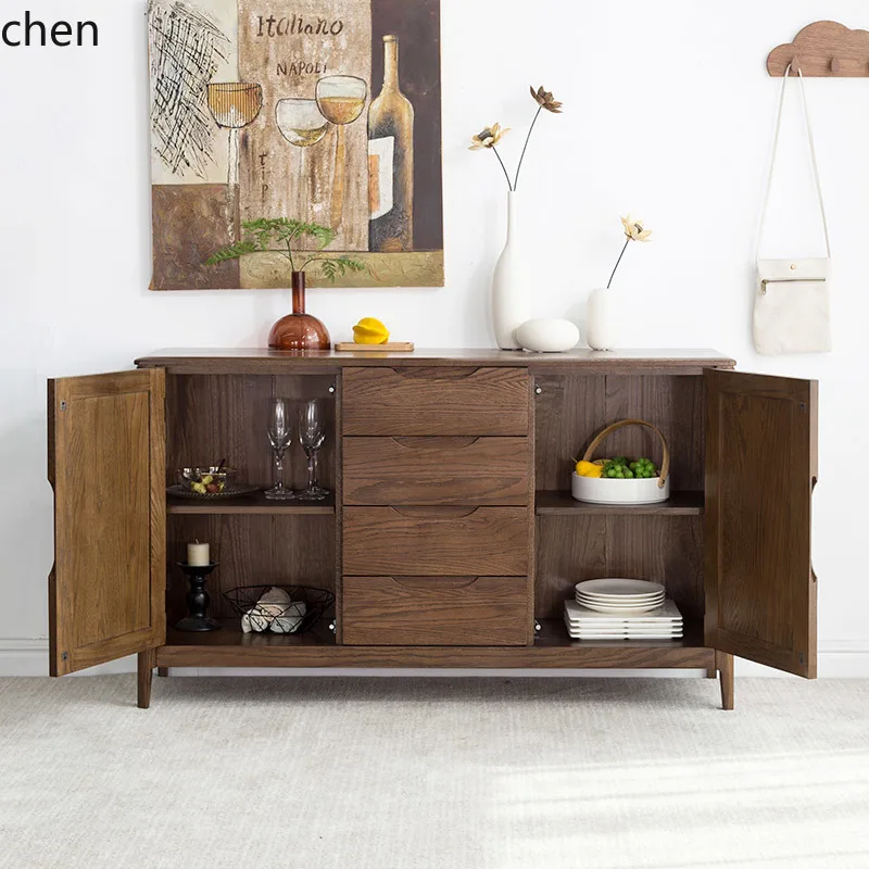 

QZT Cupboard Cupboard Pure Solid Wood Side Cabinet Imported Red Oak Furniture
