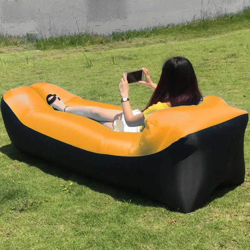 Lazy Inflatable Sofa Cushion Portable Outdoor Beach Air Sofa Bed Folding Camping Inflatable Bed Sleeping Bag Air Cushion Bed