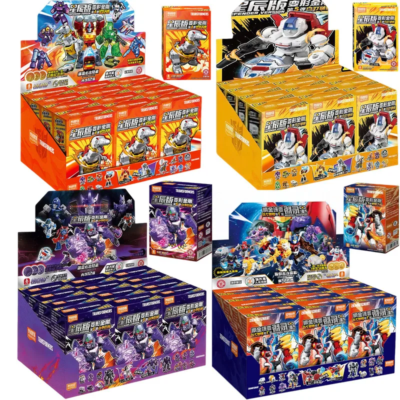Blokees transformação optimus shockwave prime megatron starscream bumblebee anime figura robô montagem brinquedos caixa cega presentes