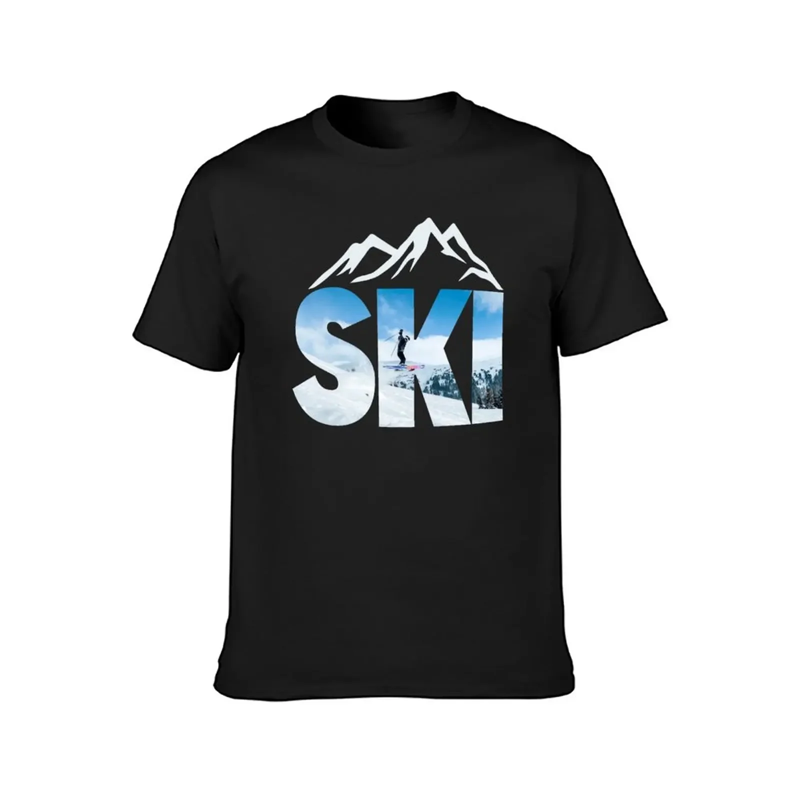 Ski Mountain T-Shirt summer tops aesthetic clothes customs men clothings