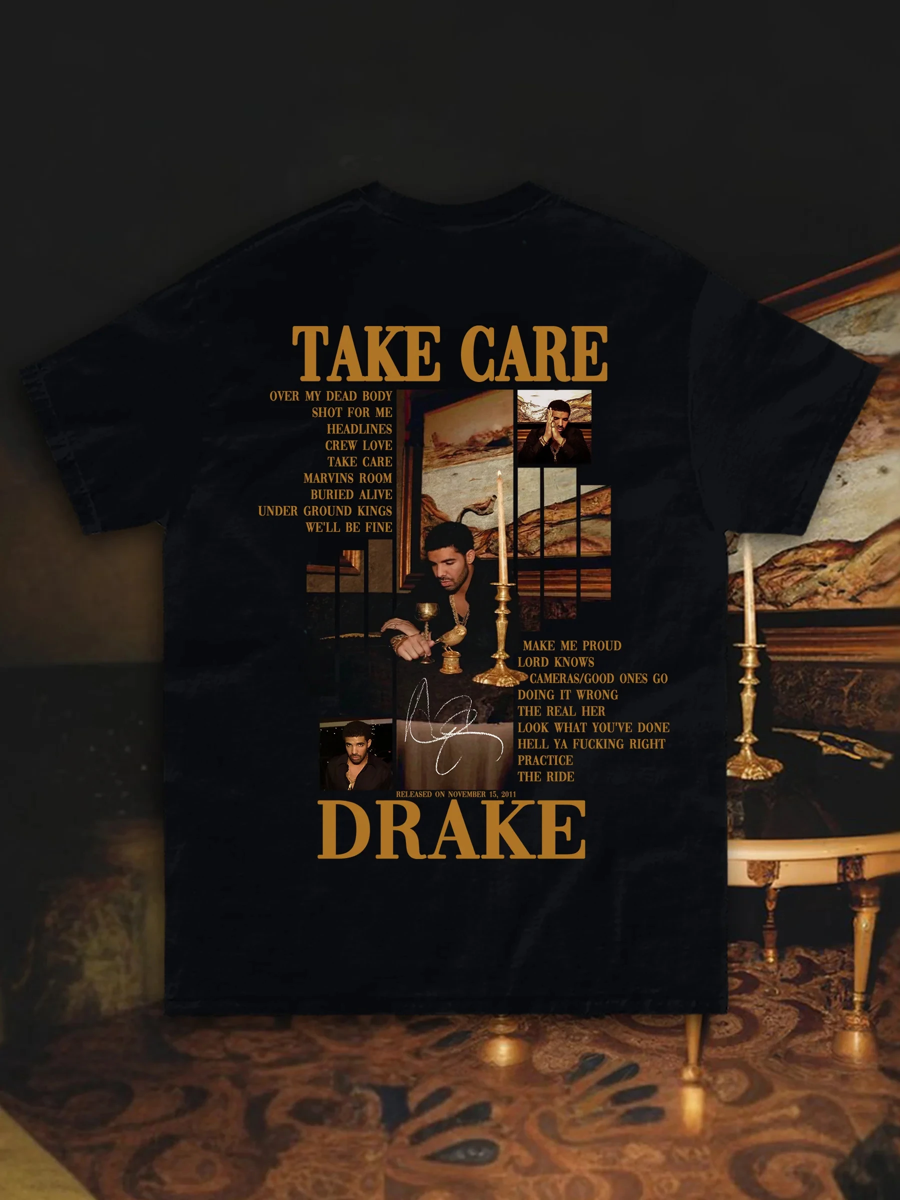 Fashion 2026 TAKE CARE Décontracté En Coton Printed Cotton T-shirt Men's Summer Casual Top Short Sleeve Classic Male Women Tee