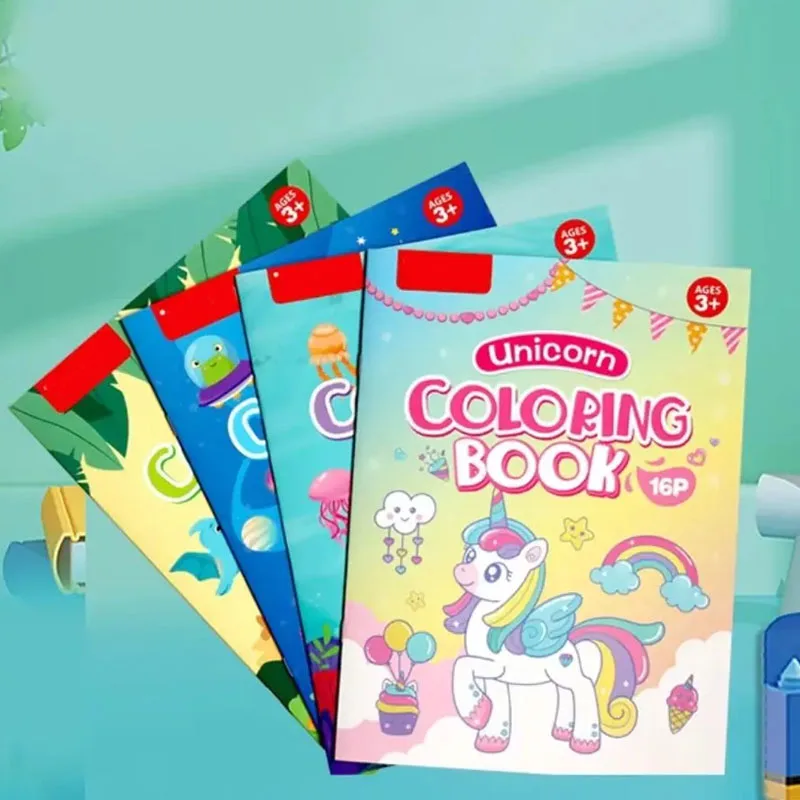 Livres de coloriage pour enfants, 16 Pages, sirène, dinosaure, licorne, livre de dessin pour bébé, jouets éducatifs préscolaires Montessori