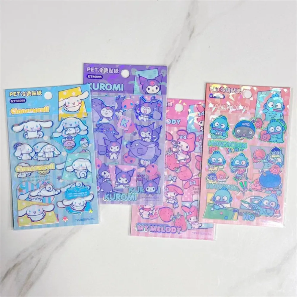 

4pcs/set Sanrio Anime Peripheral Kawaii Cute Kuromi HANG YO DON Series Cartoon Decal DIY Diary Notebook Decoration Pupil Gift