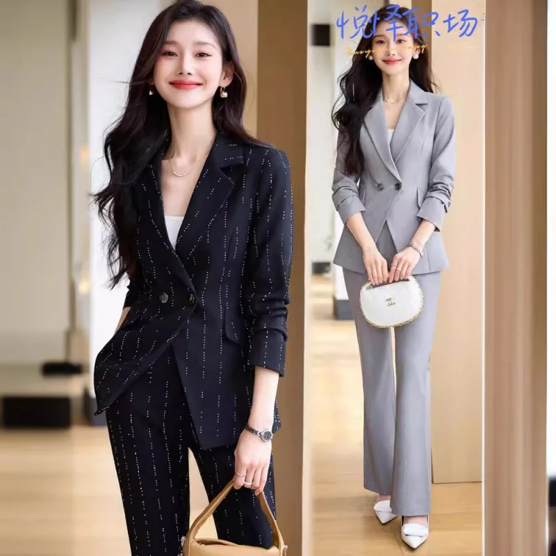 

Senior Gray Suit Female Spring and Autumn2024New Business Clothing Dignified Goddess Fan High-End Suit