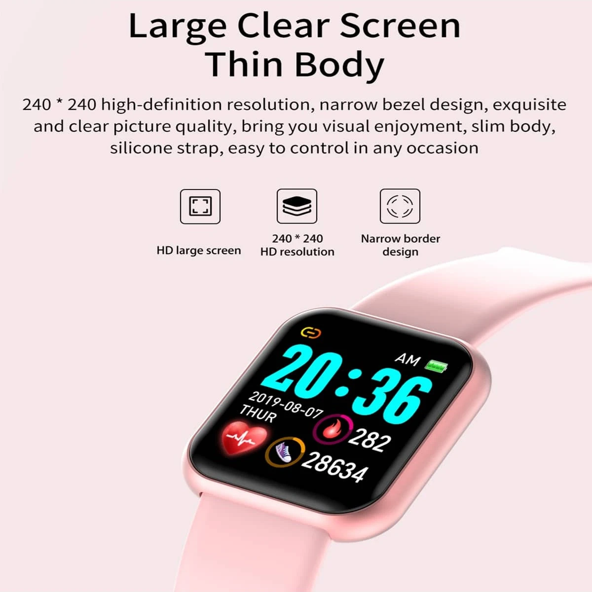 Smart Watch Message Remind Music Control Calorie Distance Fitness Tracker Men Smartwatch Women Kids Watches Clock Alarm Y68 D20