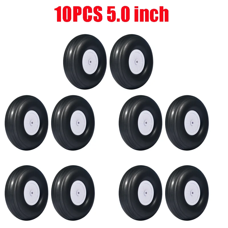 10 stuks universele RC vliegtuig landingsgestel wielen 0,75 tot 5 inch PU rubber wielen voor vaste vleugel RC vliegtuig drone vliegtuig hobbyisten