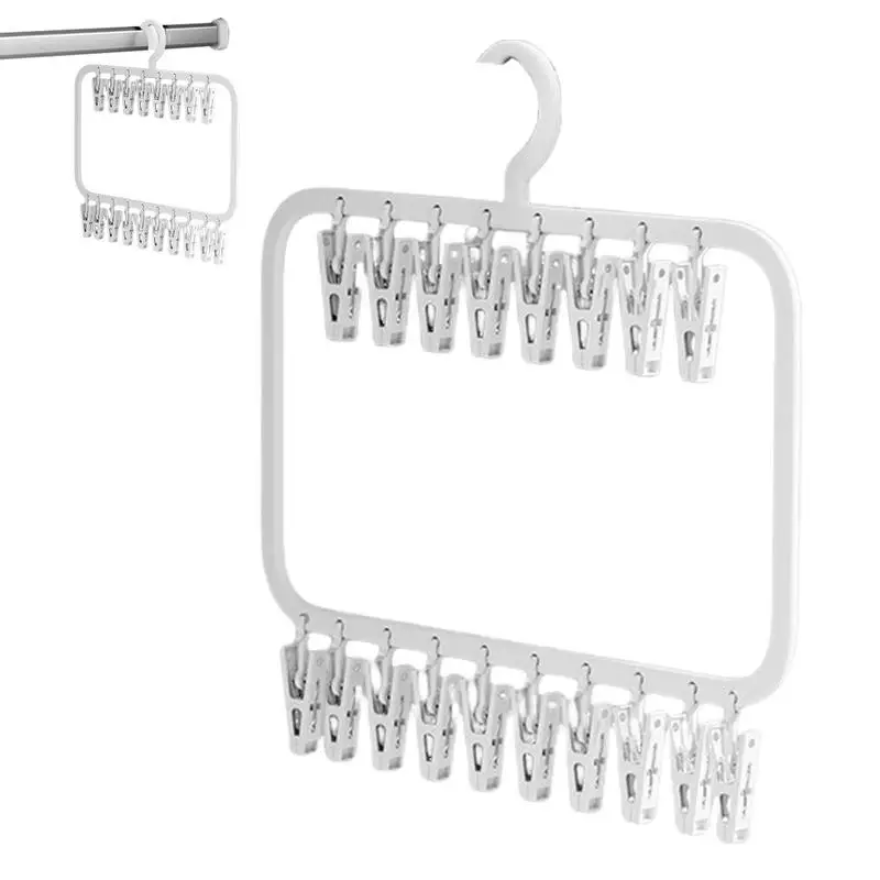 Drying Rack with Clips Windproof Underwear Socks Clip Hook Hanger Space Saving Drying Rack