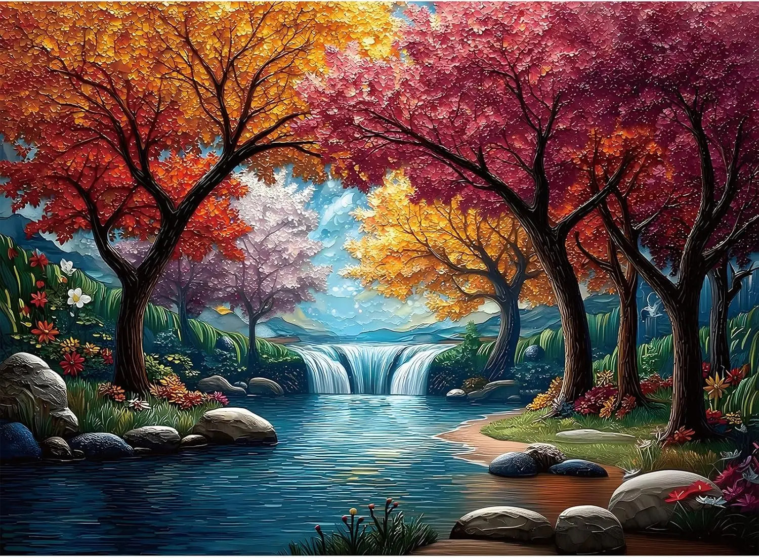 

Color Forest Various-sized Wooden Jigsaw Puzzles , No Dust, Home Decor Birthday Party Gift Toy for Men Women Elders Seniors