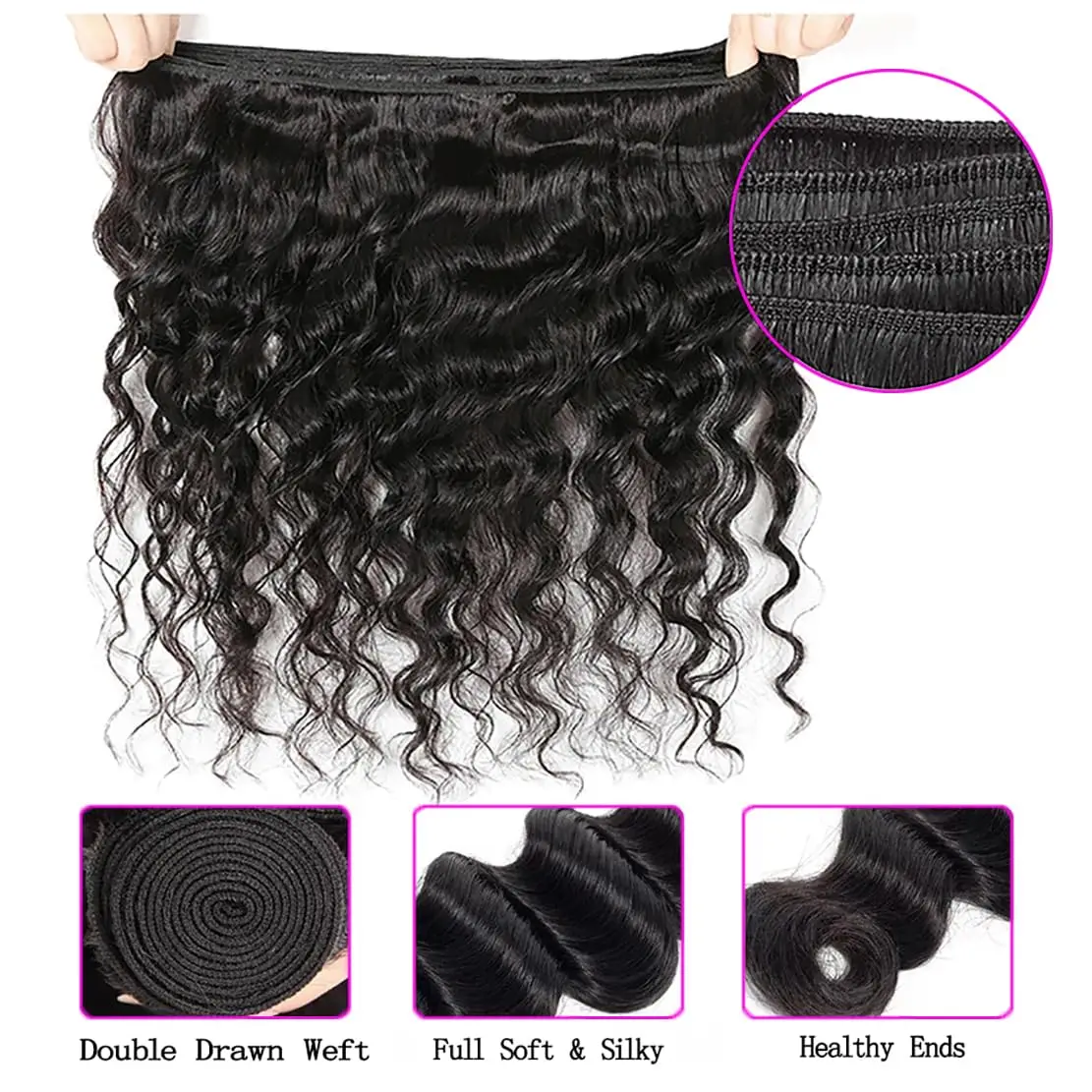 16A Loose Waves Wig Human Hair Bundles 30 Inch Brazilian Unprocessed Human Hair Virgin 3/4 Pcs Deep Wave Bundles Hair Extensions