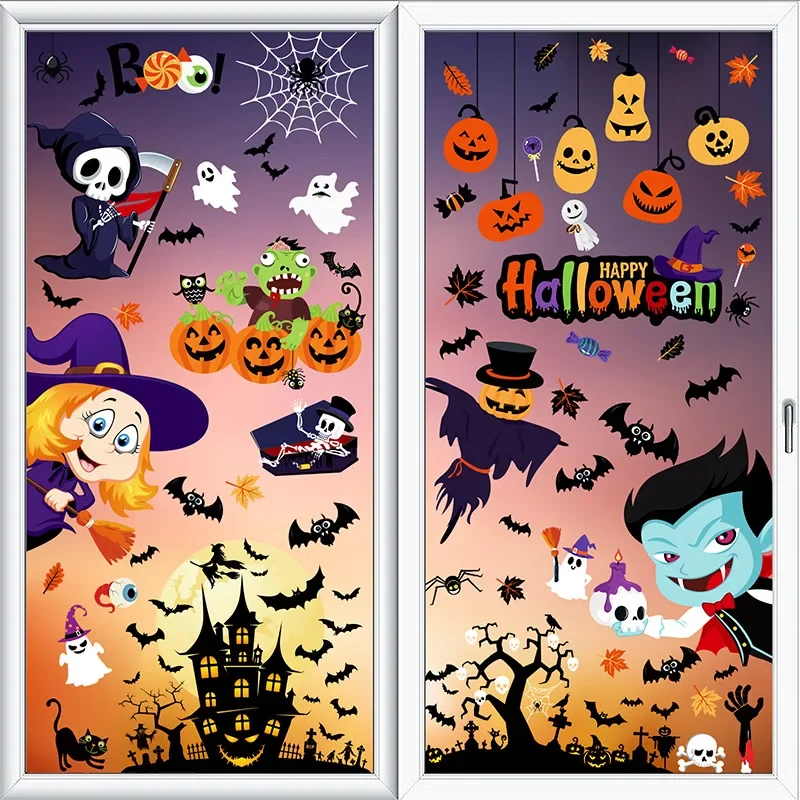 Ghost Festival window sticker double-sided printing home static wall sticker spot quick delivery Halloween sticker