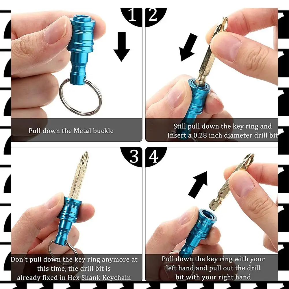 

A44U 21Pcs 1/4 Inch Hex Shank Keychain Extension Bar Screwdriver Bits Holder Socket Adapter Drill Bit Fast Change Bit Holder