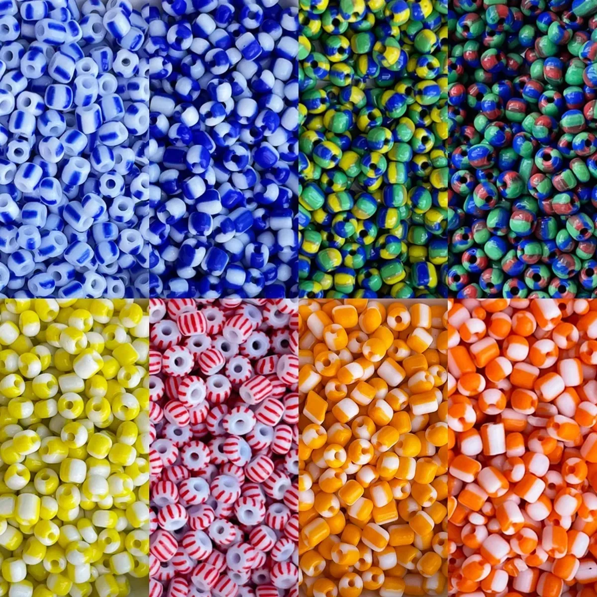 10g 4mm Wassermelone Glasperlen Charms Spacer Streifen Perlen für Schmuckherstellung DIY Handarbeit Handarbeit Nähen Großhandel