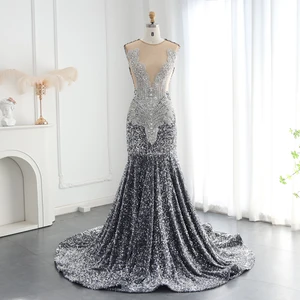 SHEER FAIRY LANTEJOULAS CRYSTAL SERIEJOULS MERY BALL DRESSED FOR BLOG BLUE GIRLS PERSONALIZED SH01 8 12 Main Sales Royal Blue Graduation Dress - №11