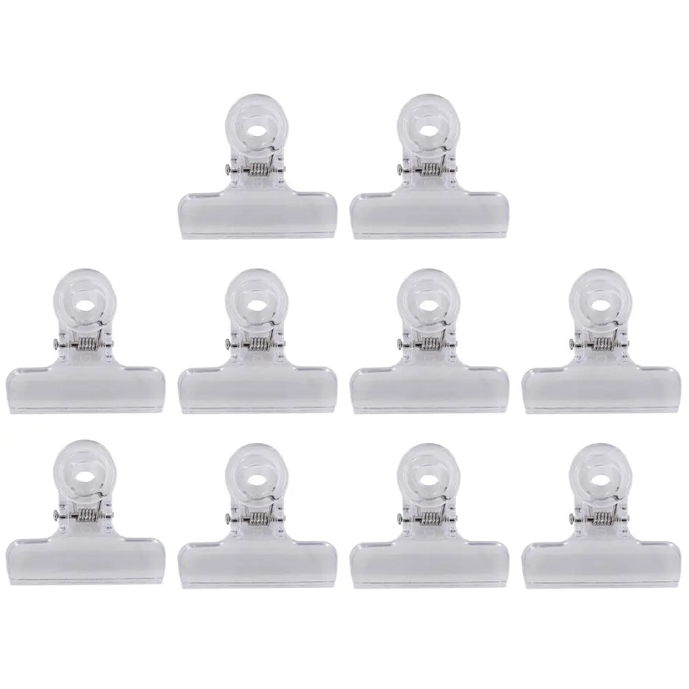 

10 шт. пластиковых складных зажимов для файлов, карточек, заметок, счетов, прозрачные зажимы для папок, канцелярские принадлежности для офиса и школы, зажимы для бумаги