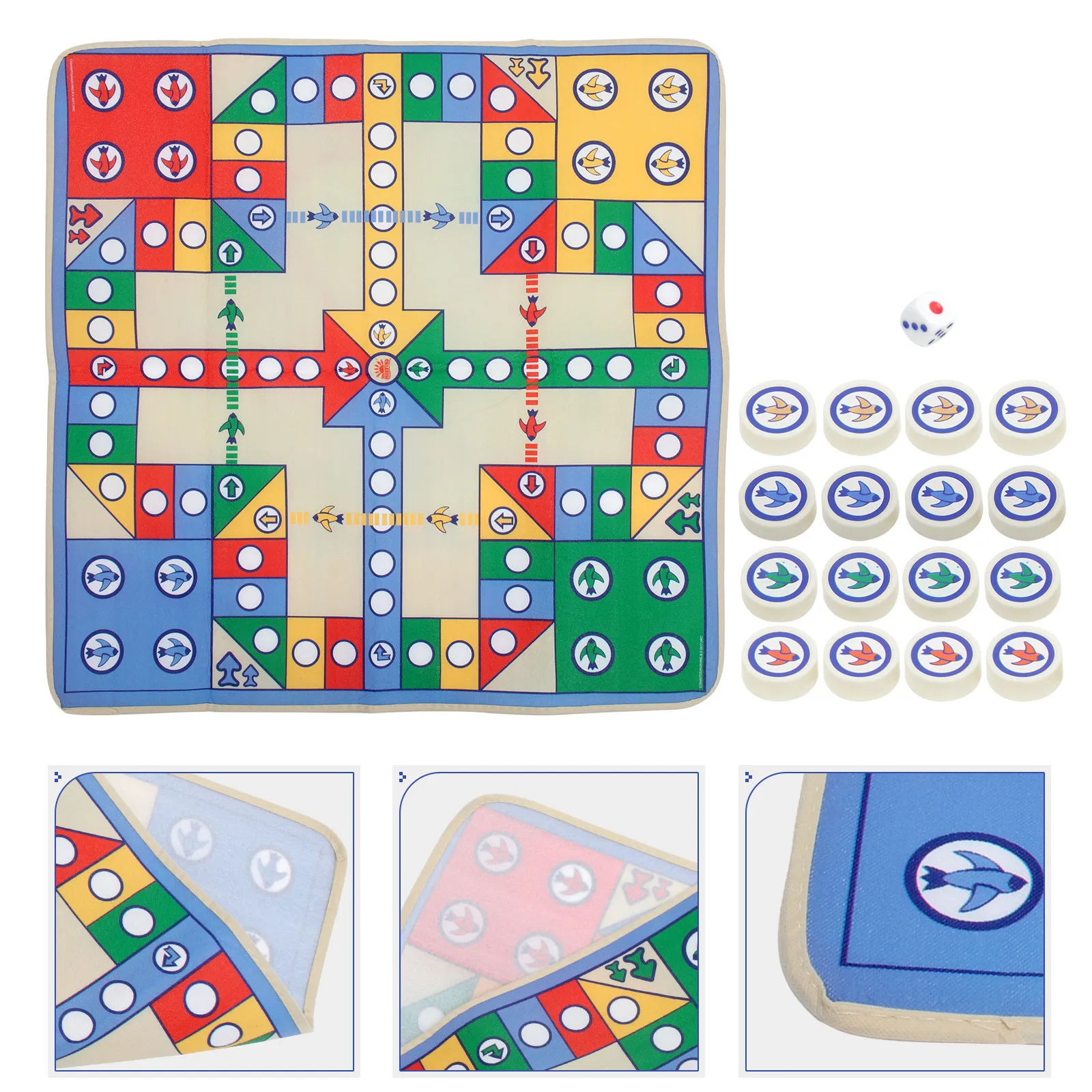 

Flying Chess Board Game Carpet Aeroplane Chess Mat 82x82cm Eva Pieces Family Travel Party Parent-Child Fun Game