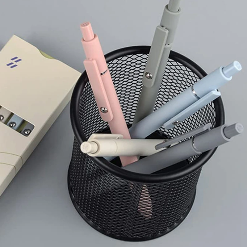 Sneldrogende Inktpen Intrekbare 0.5Mm Zwarte Inktpen Balpen Voor Notitie (5 Stuks)