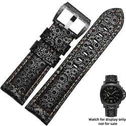 Vintage Pattern Watch belt For Panerai PAM441 448 312 PAM111 1312 Men's Watch Strap Bracelet 24mm 22mm 26mm Large size WatchBand