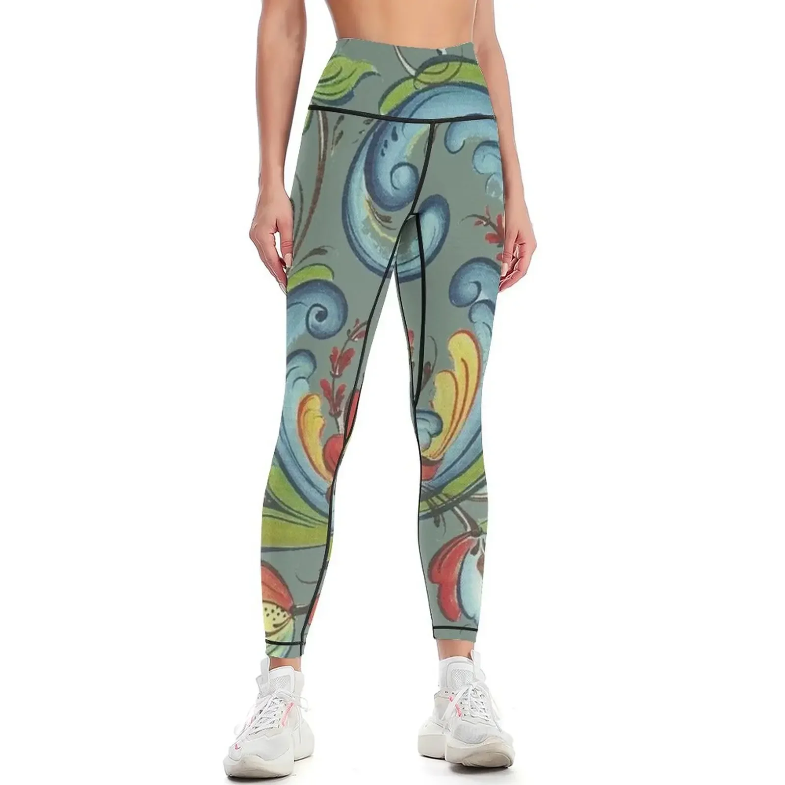 

Rosemaling birds from the forest #149 Leggings gym's sportswear Pants sport Golf wear Womens Leggings