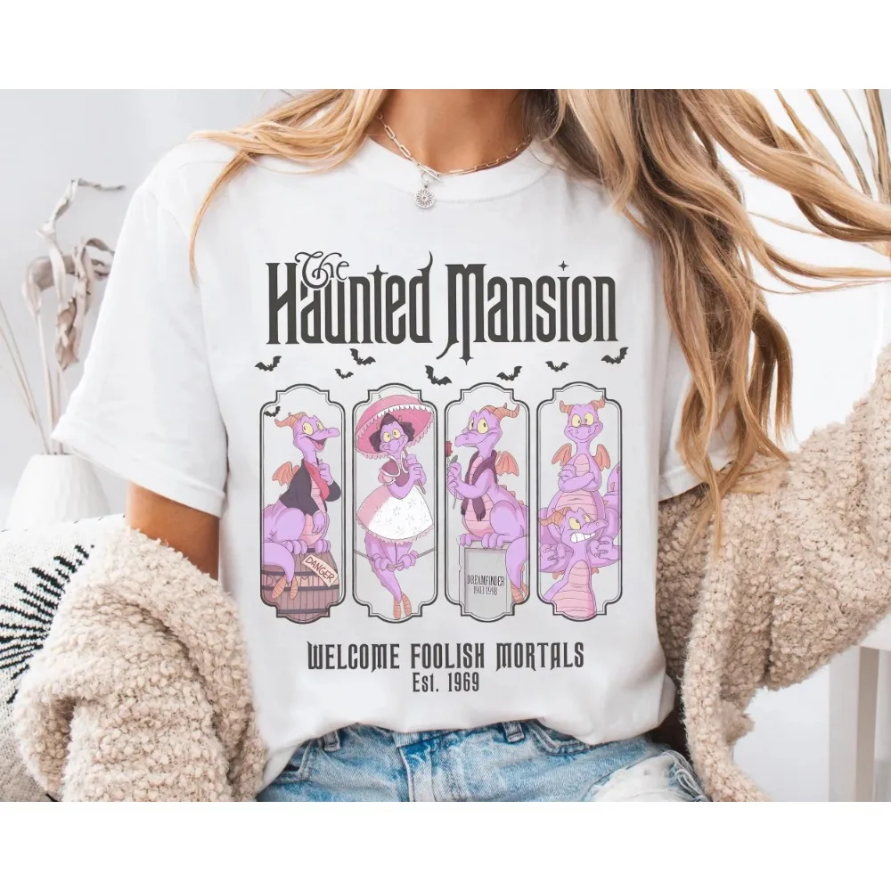 Figment Epcot-Camiseta divertida de Halloween para hombre y mujer, camisa Vintage de Mansión Encantada de Halloween de Disney, camiseta de bienvenida a los tontos