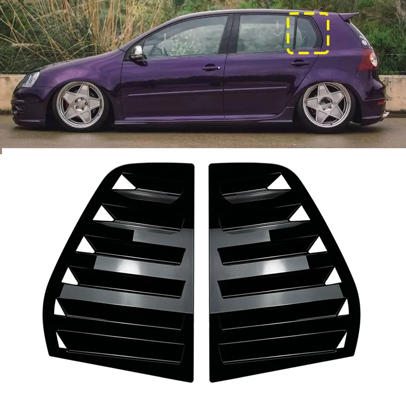 For Volkswagen VW Golf 5 MK5 Car Rear Window Shutter Cover Trim Window Louver Side Vent Carbon Fiber ABS Trim Auto Accessories