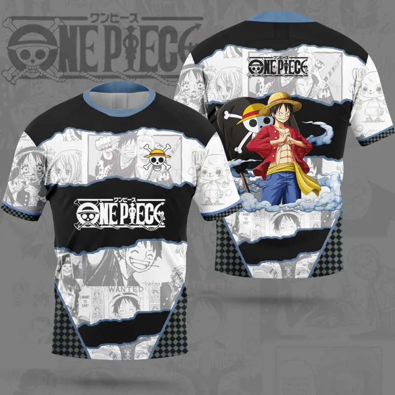 

One Piece Luffy Zoro Men's Football Jersey New Summer Women T-shirt Cartoon Japan Anime Custom Name Children Clothes Tee Tops