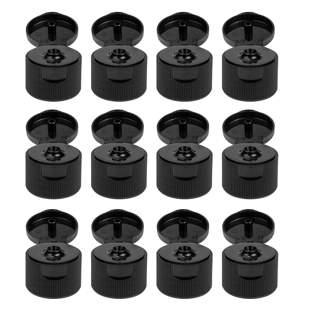 

40pcs Sports Water Bottle Cap Replacement Lids Black Plastic Long Lasting Non Leak Spout Covers Bottle Accessories