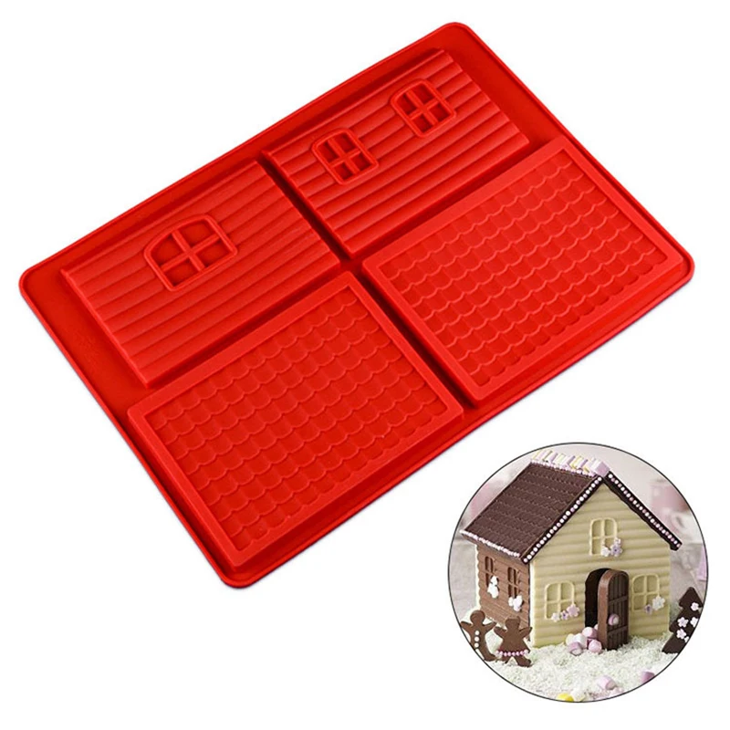 Christmas Gingerbread House Silicone Cake Baking Mold for Chocolate Biscuit Pastry Dessert Bread Bakeware Pan Decorating Tools