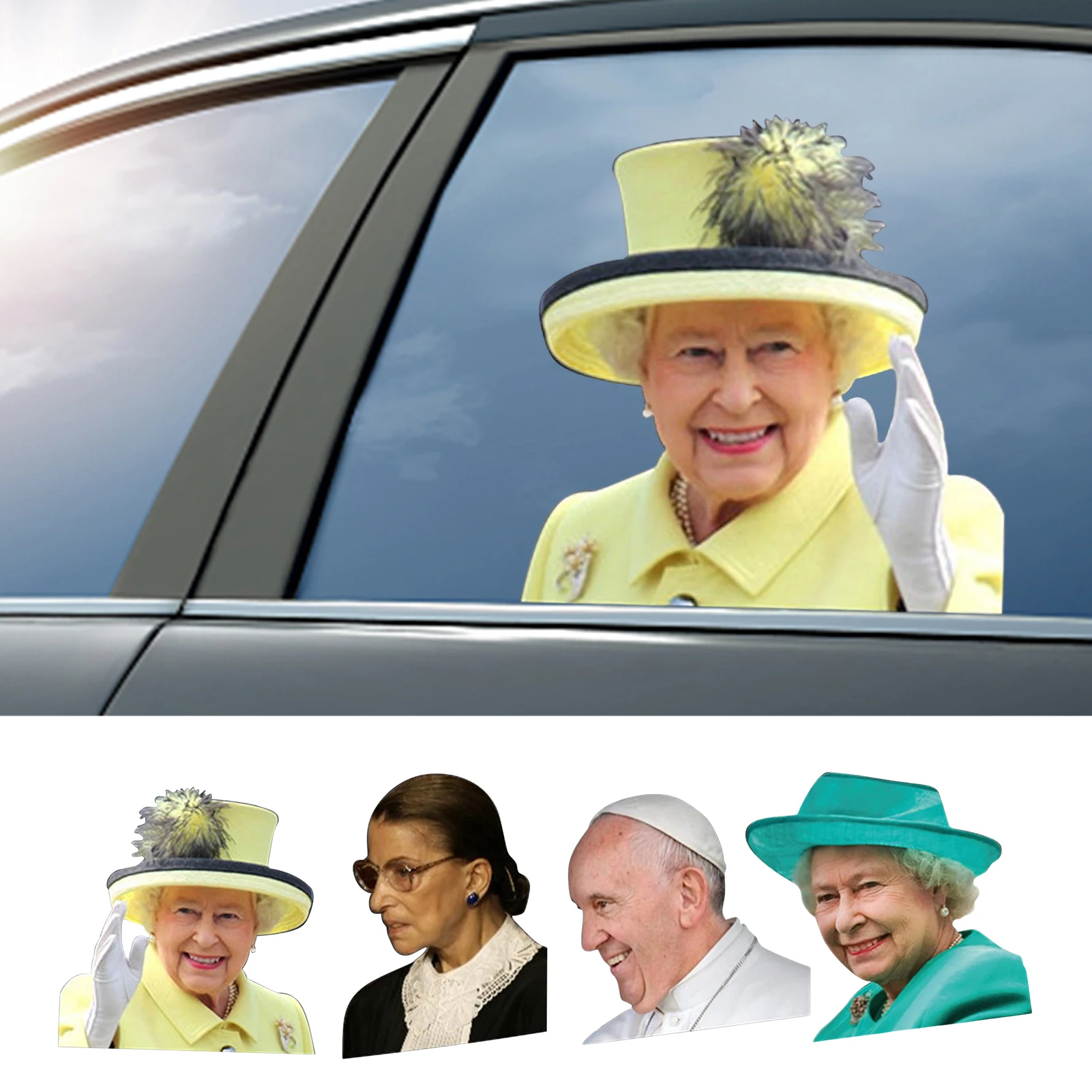 

Автомобильная Наклейка на окно, королева Елизавета, автомобильная наклейка-королева Англии, автомобильные наклейки, Водонепроницаемые Персонализированные автомобильные наклейки, украшение