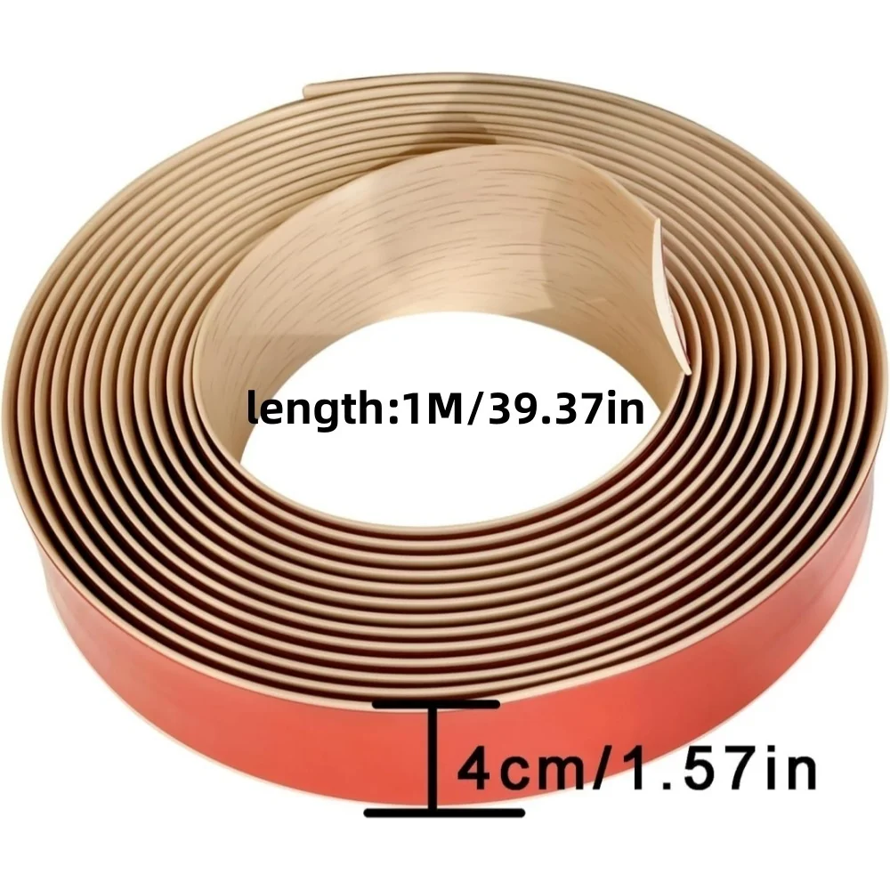 1pc Wood Grain Self-adhesive Plastic Floor Strip, Tile, Floor Transition Strip, Floor Partition, Used for Home Decoration