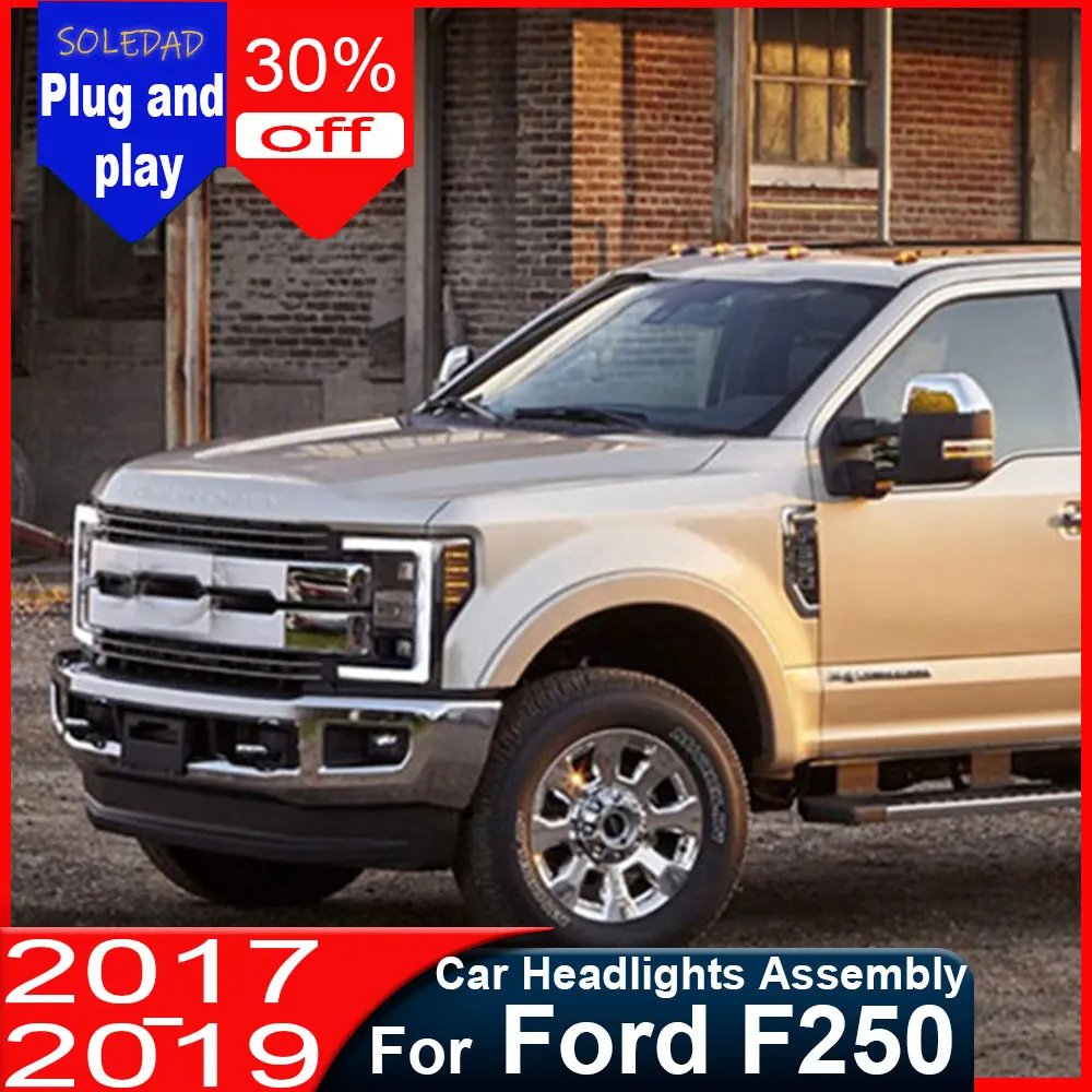 

Car LED Headlight For Ford F250 2017 2018 2019 Auto Light Fog DRL Brake Turn Signal Lamp headlamp Plug and Play Assemblies