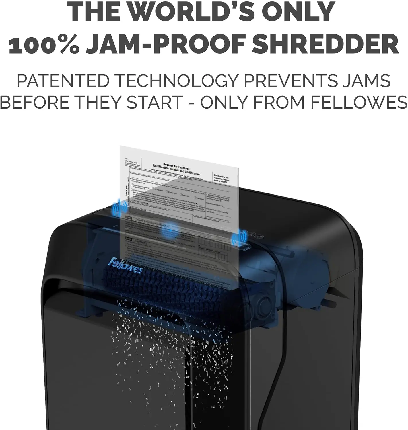Heavy-Duty Office Paper Shredder with 16-Sheet P-4 Cross-Cut Capacity, 100% Jam-Proof