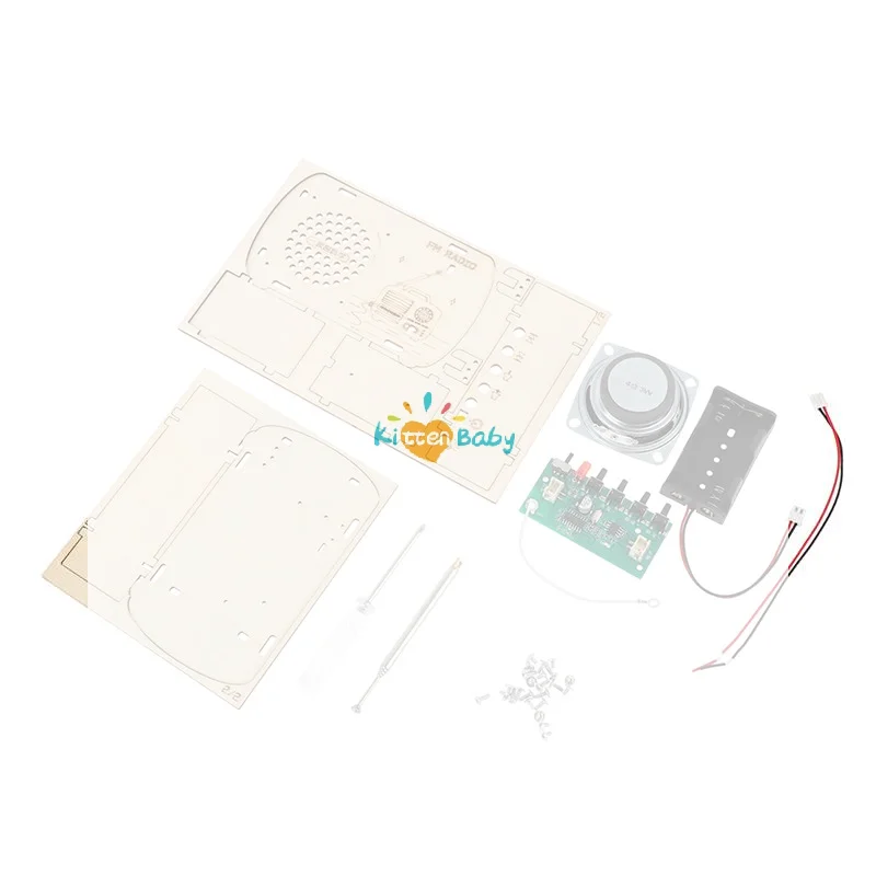 

DIY Wooden FM Radio Kit Vintage Assembly Electronic Soldering Project Educational STEM Toy For Students Kids Teens