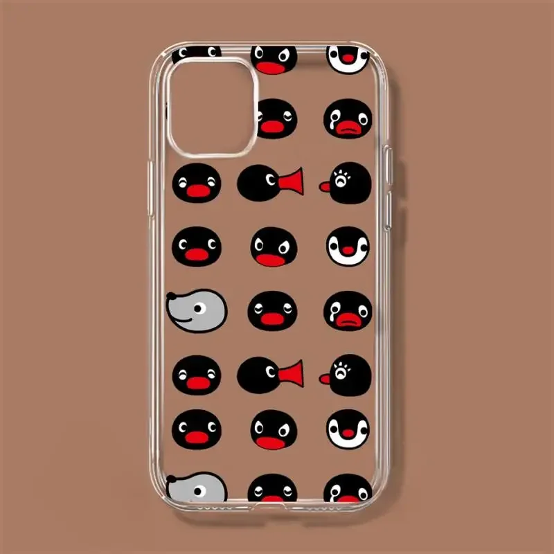 Cartoon Pingu Penguin Phone Case For Samsung GalaxyS20 S21 S30 FE Lite Plus A21 A51S Note20 Transparent Shell