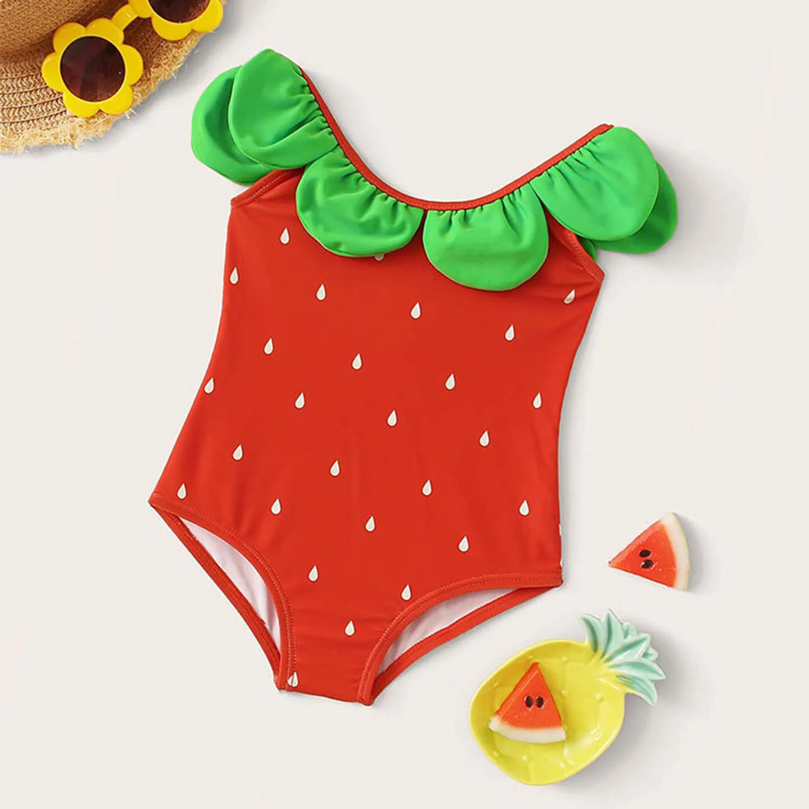 Baby Girls Swimwear For Newborn 0-24M Babies New Cute Fruits Beach Swimsuit Toddler Bathing Suit Clothes 2024 Summer Outfits