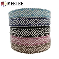 5Meters Meetee 38mm Colorful Jacquard Cotton Webbing Ribbon Canvas Straps Bag Shoulder Strap Clothing Band Sewing Accessorie