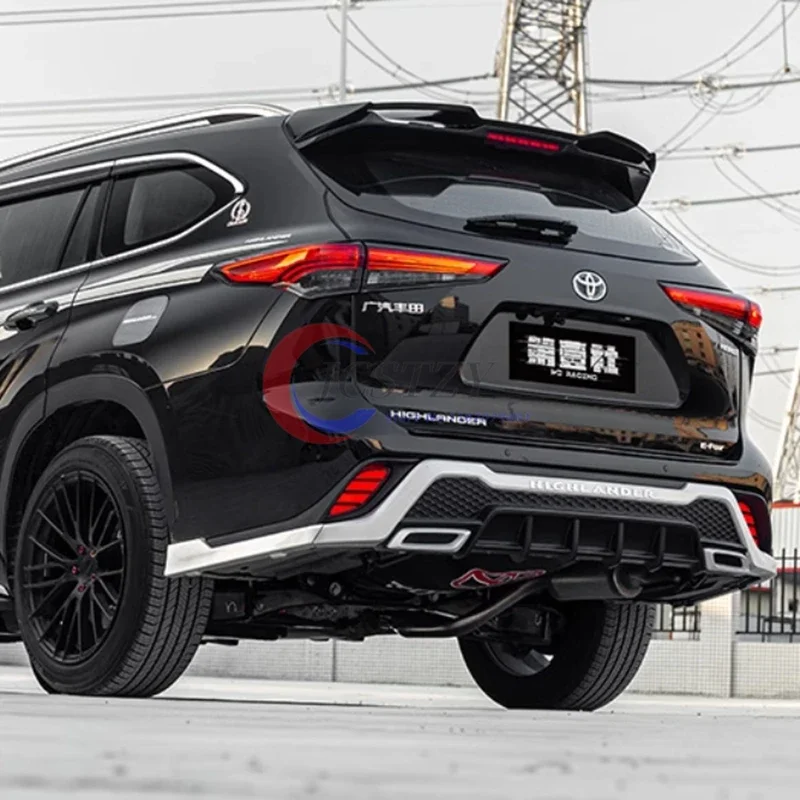 FOR Toyota Highlander 4th 2021-2024 New MC Mecha Shape Rear Trunk Spoiler Rear Wing Lip Carbon Fiber ABS Wing